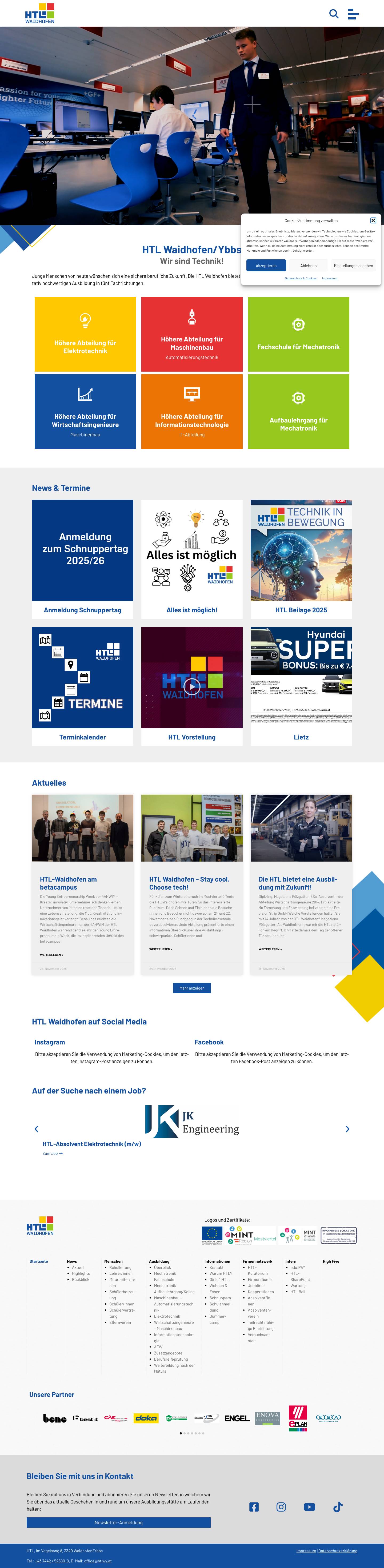 HTL Waidhofen | Höhere technische Bundeslehr- und Versuchsanstalt - Full Screenshot