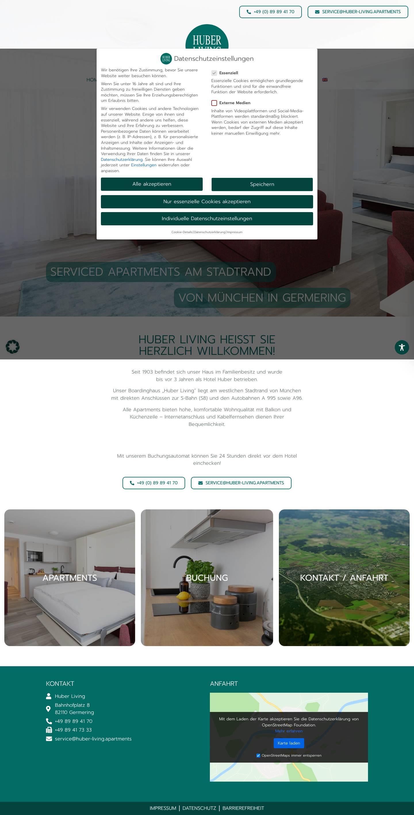 Huber Living Apartements - Full Screenshot