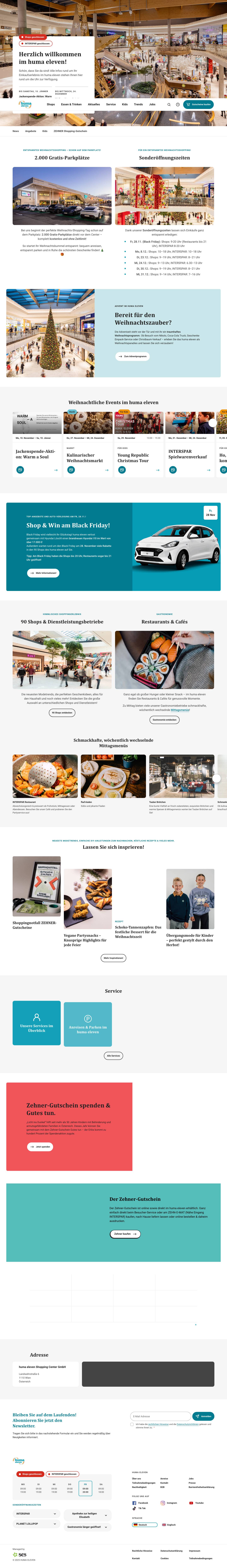 Einkaufen im huma eleven: das Shoppingerlebnis in 1110 Wienhuma-eleven-logo-color - Full Screenshot