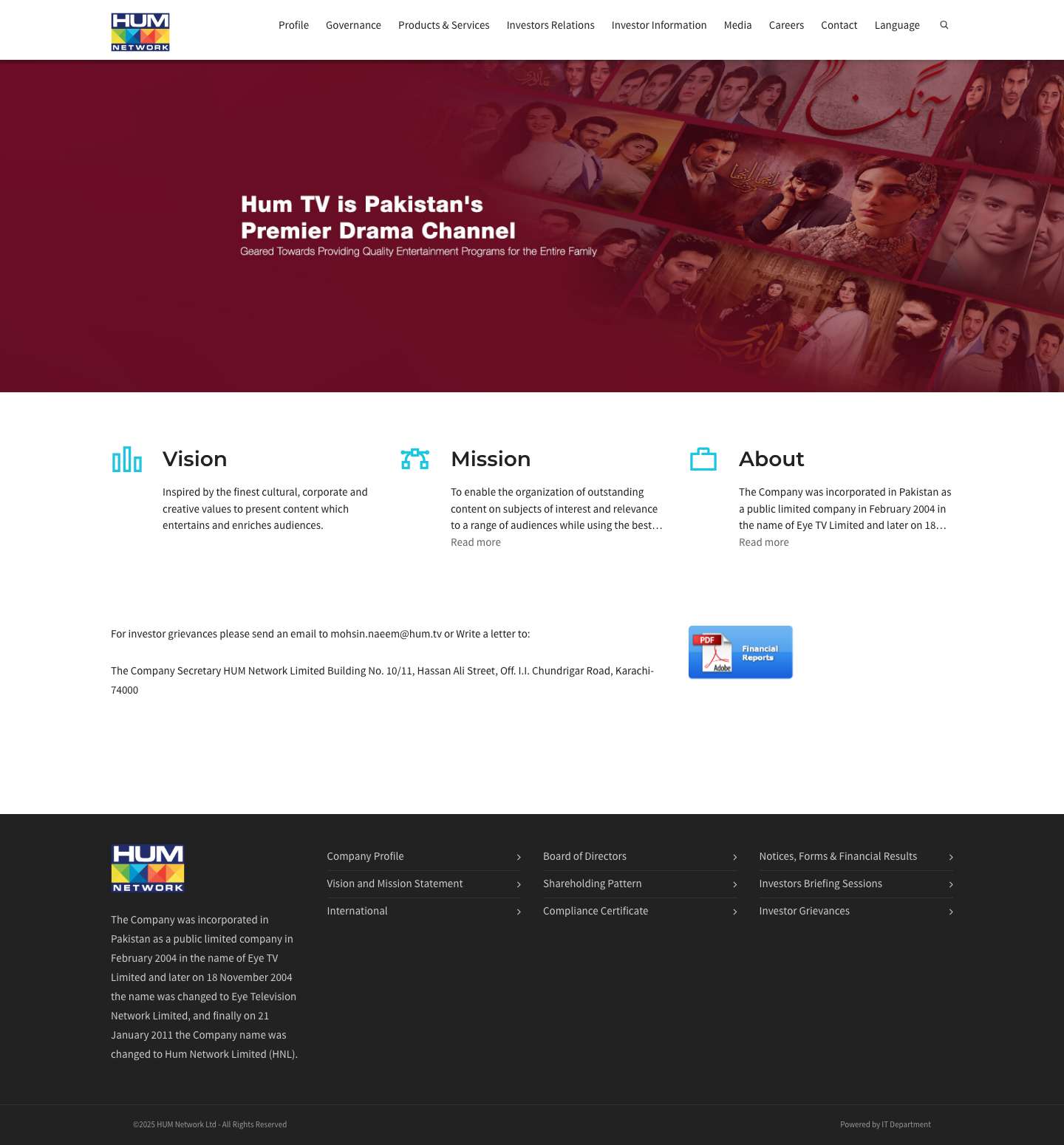 HUM Network Ltd - Full Screenshot