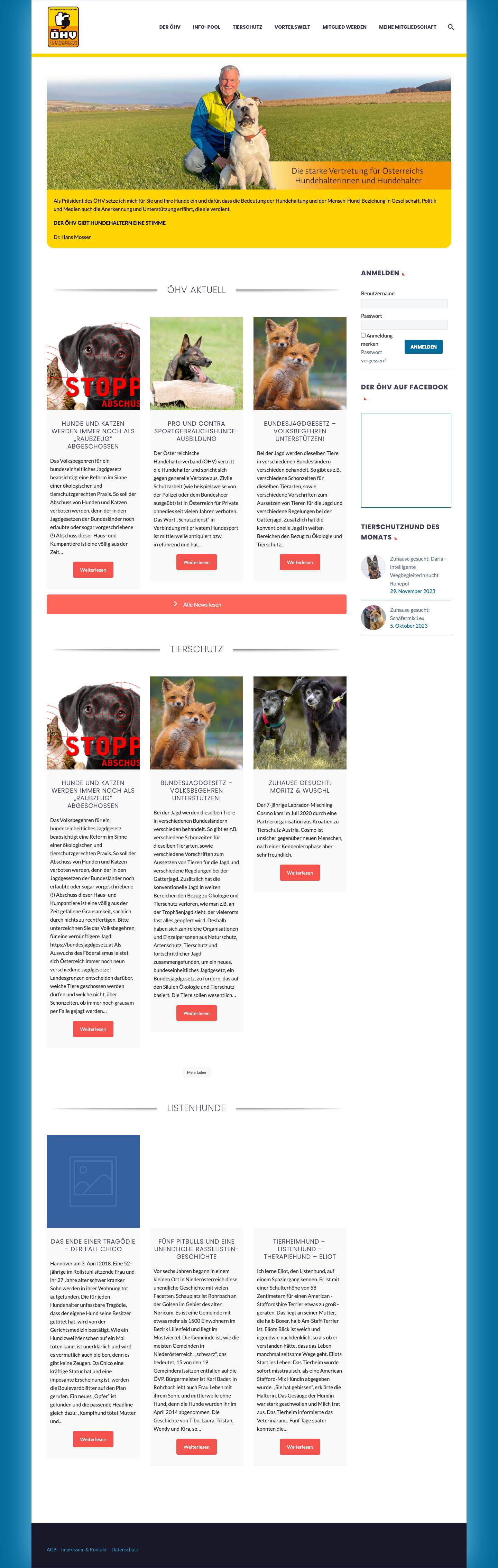 HOME - Österreichischer Hundehalterverband - Full Screenshot