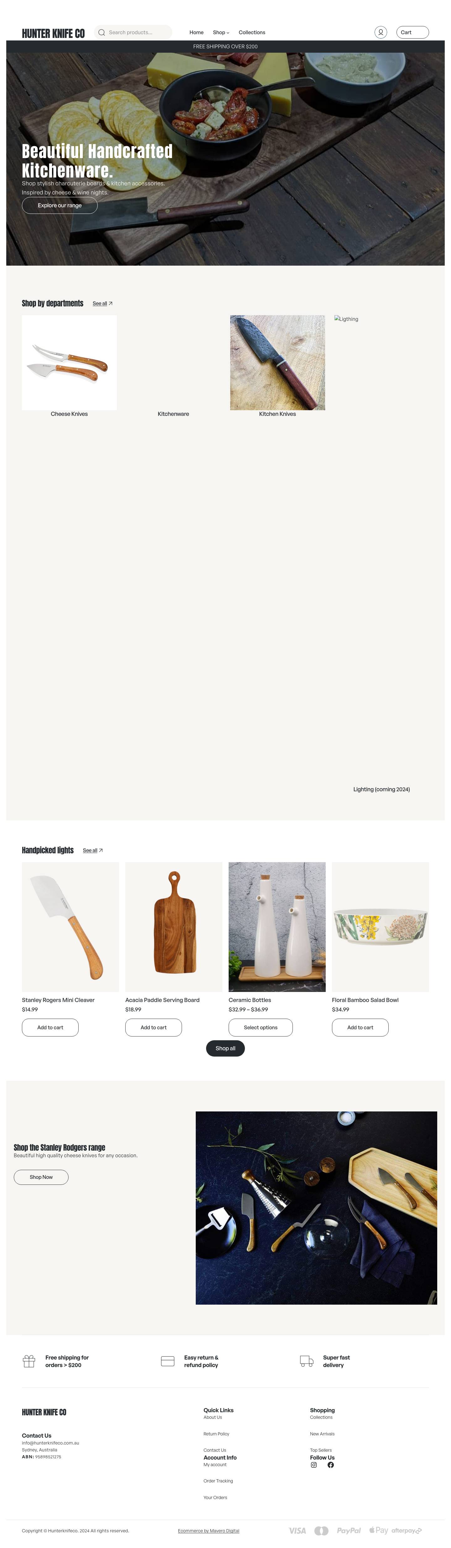 Home - Hunter Knife Co - Full Screenshot