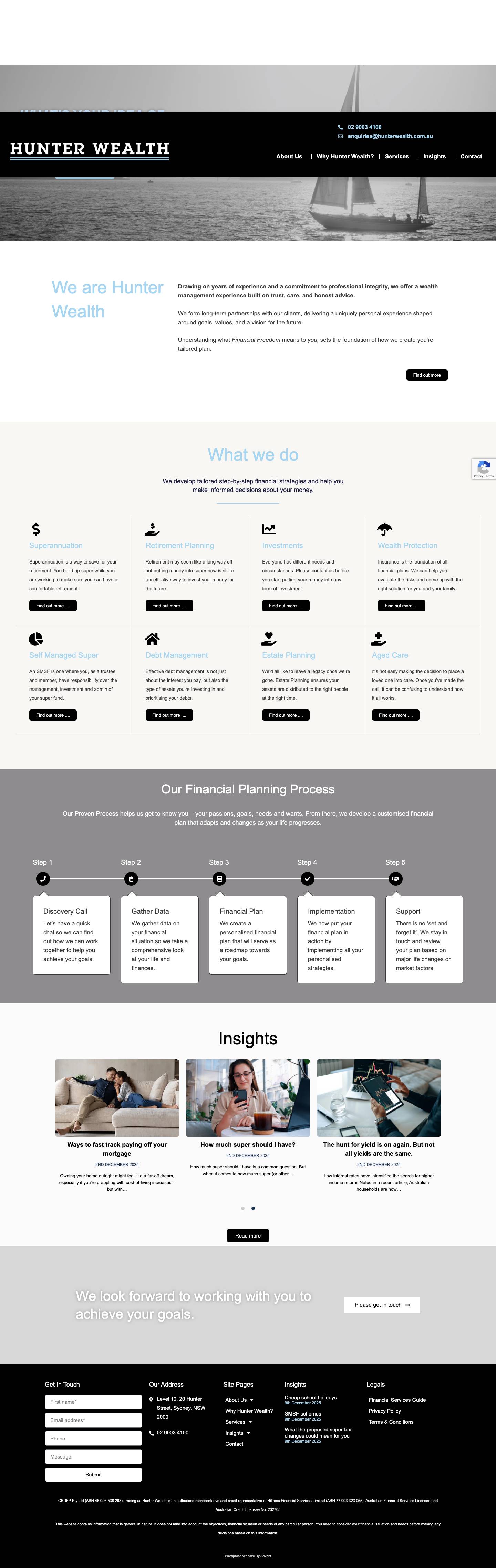 Home - Hunter Wealth - Full Screenshot