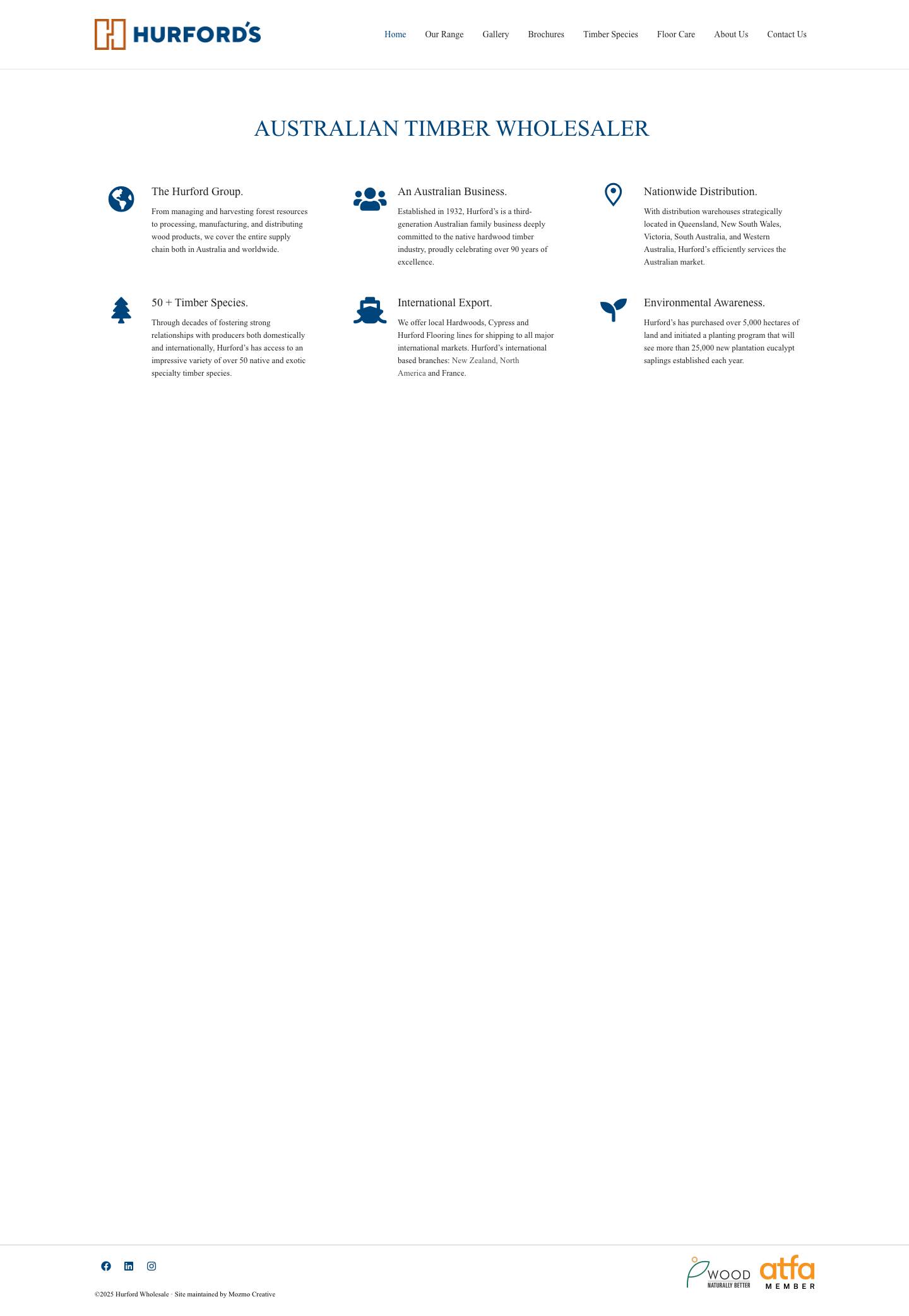 Hurford's | Australian Timber Wholesaler - Quality Timber - Full Screenshot