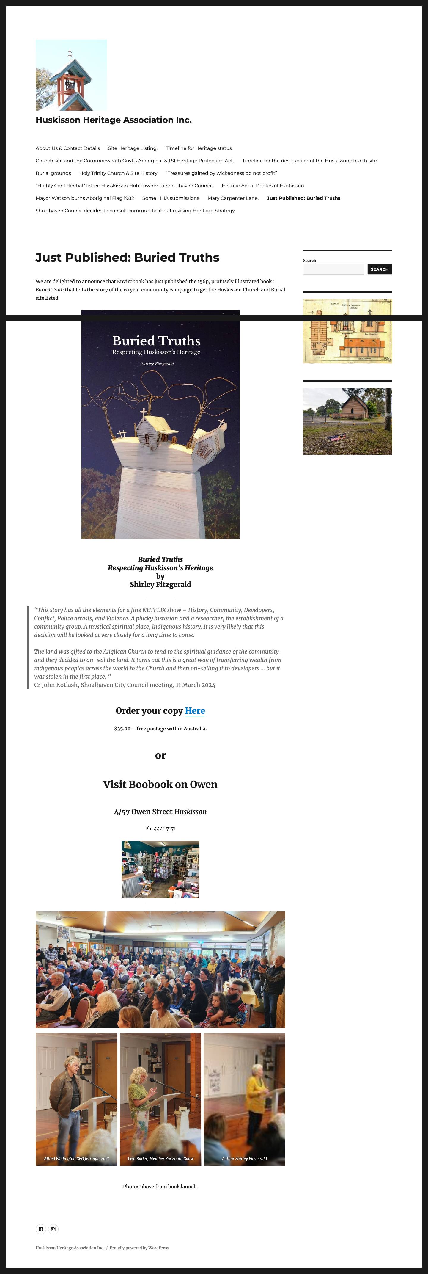 Huskisson Heritage Association Inc. - Full Screenshot