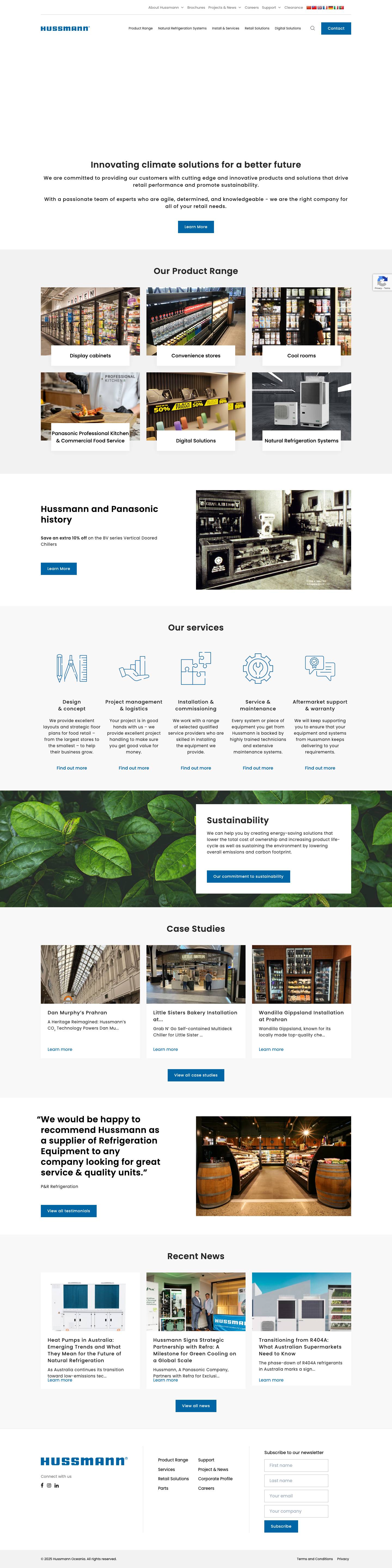 Welcome | Hussmann Australia - Full Screenshot