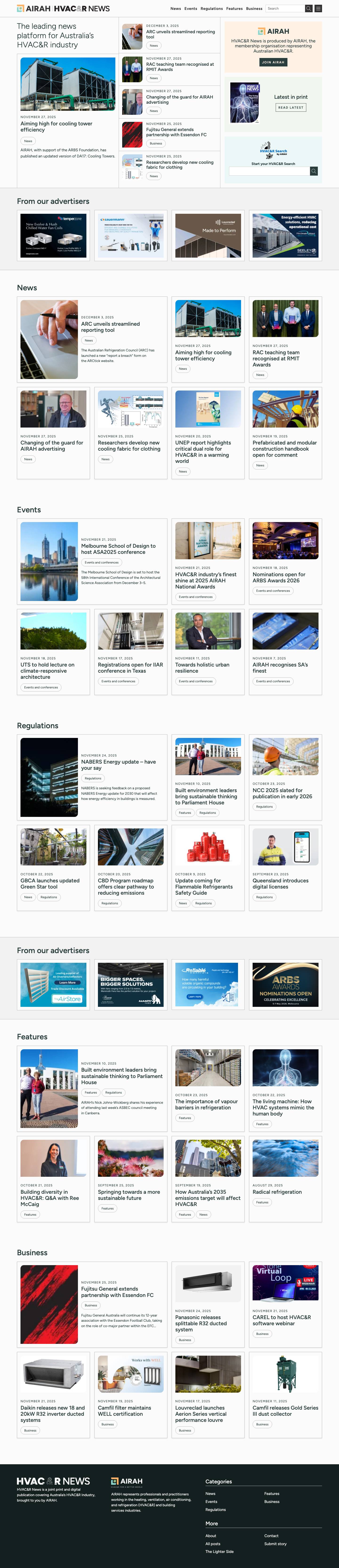 HVAC&R News | Leading news platform for Australia’s HVAC&R industry - Full Screenshot