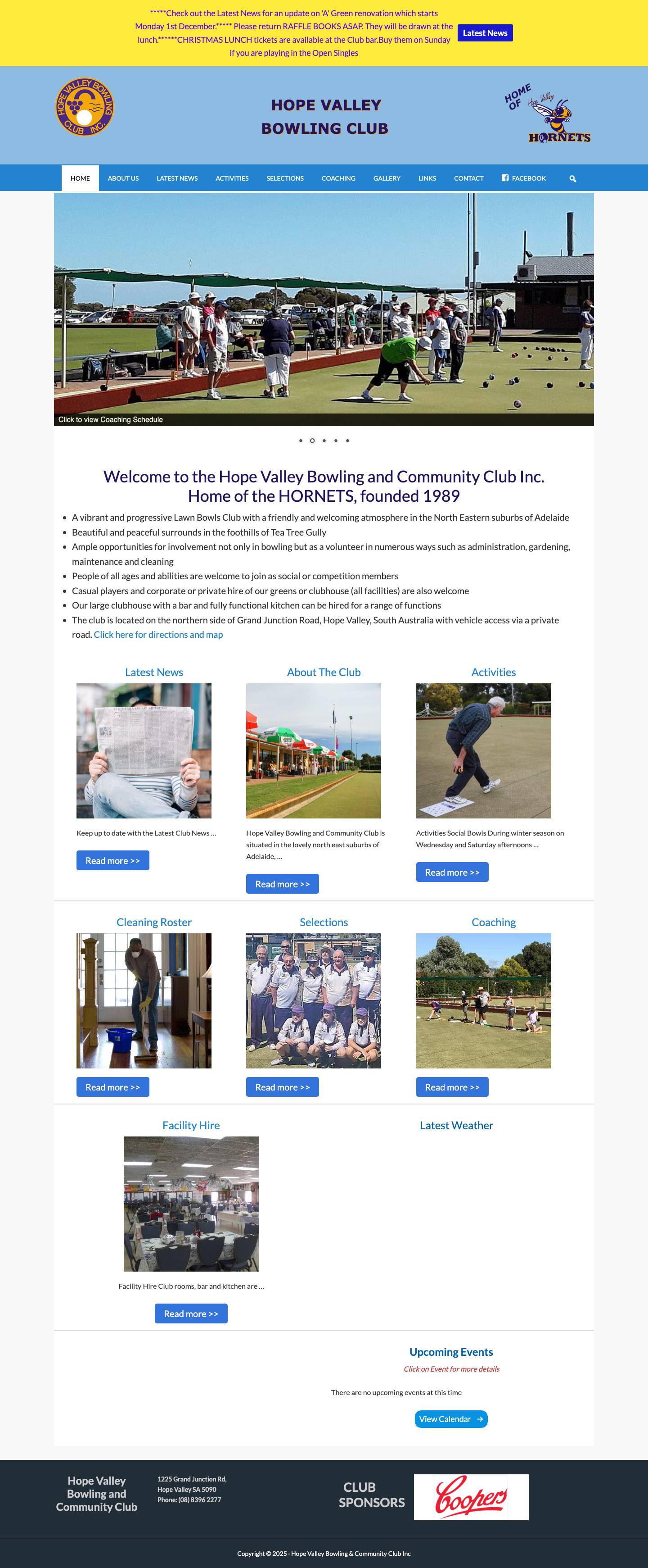 Home - Hope Valley Bowling and Community Club - Full Screenshot