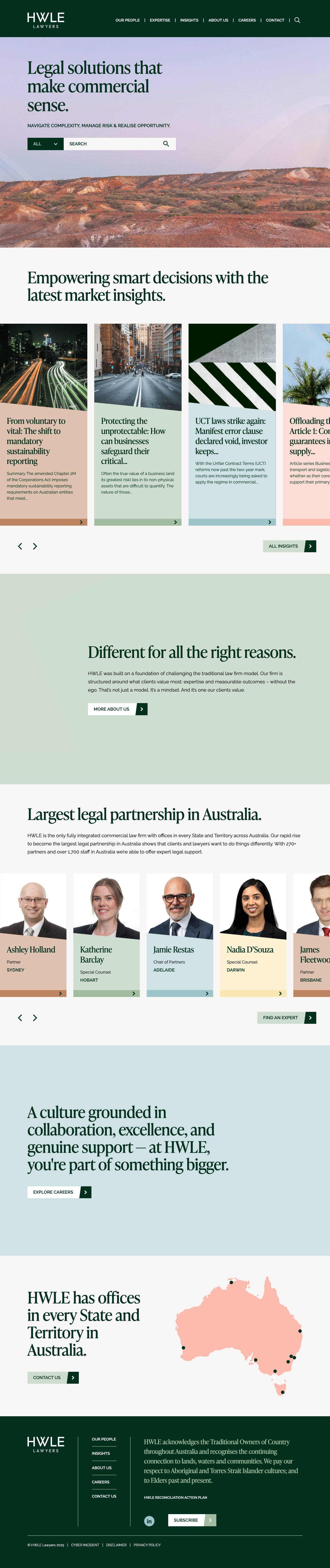 HWLE Lawyers - Legal solutions that make commercial sense - Full Screenshot