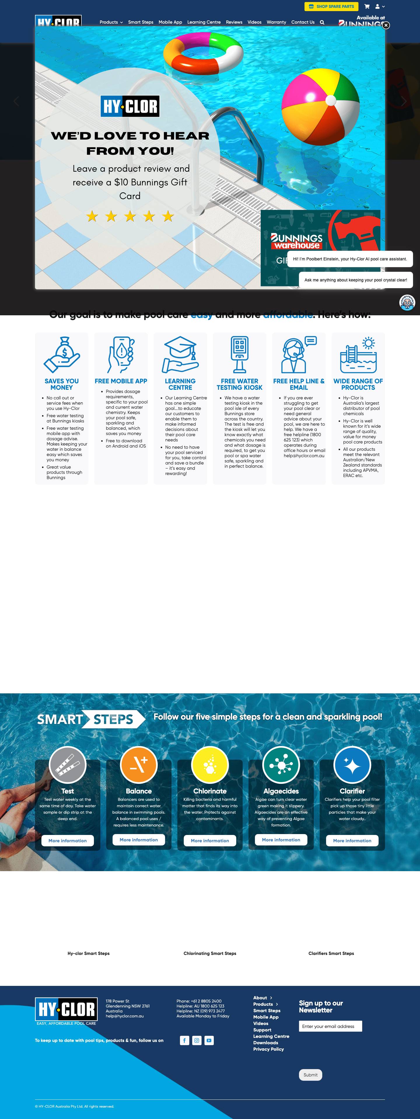 Premium Pool Chemicals and Pool Testing Products | Hy-clor - Full Screenshot