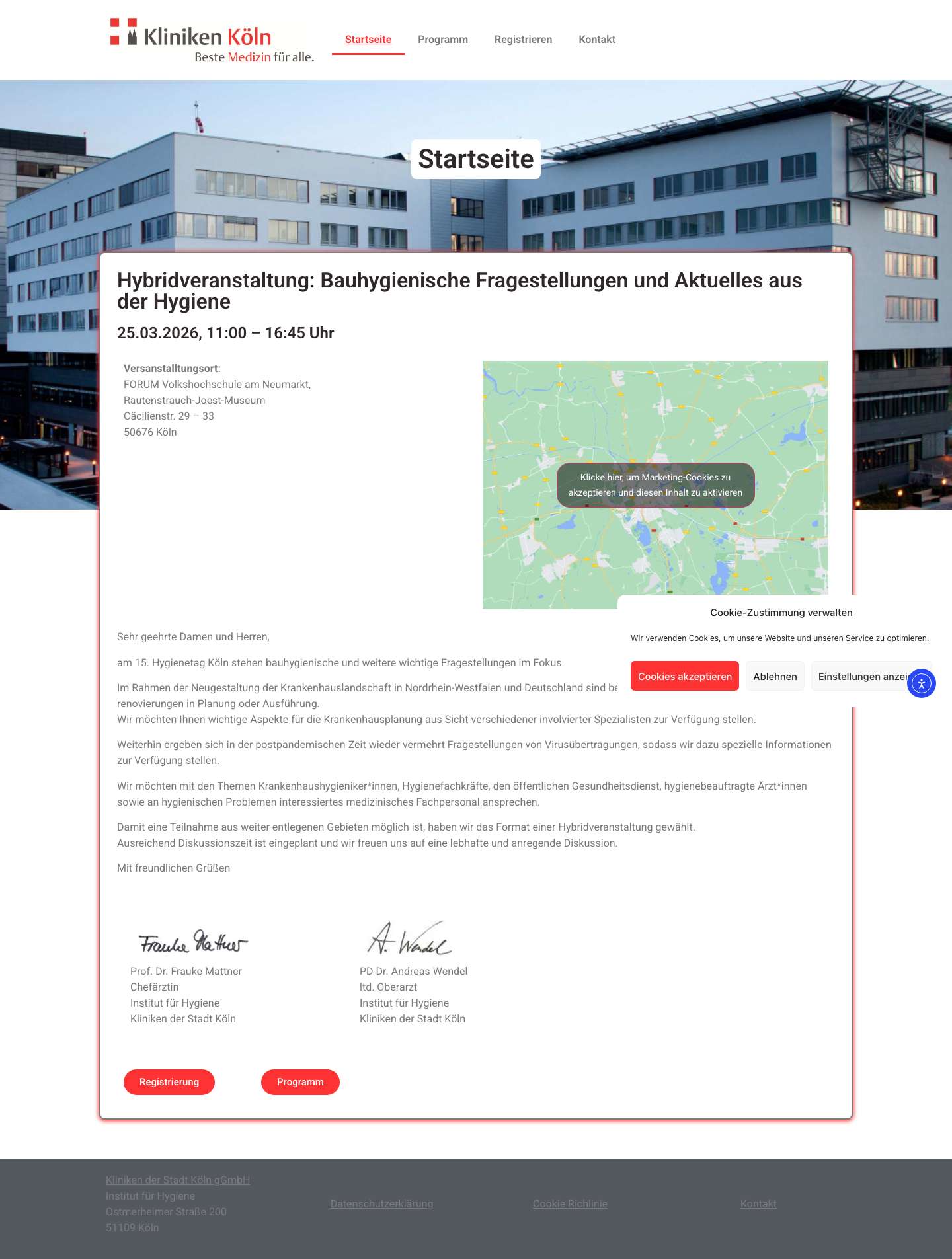 15. Hygienetag Köln – Mittwoch der 25.03.2026 - Full Screenshot
