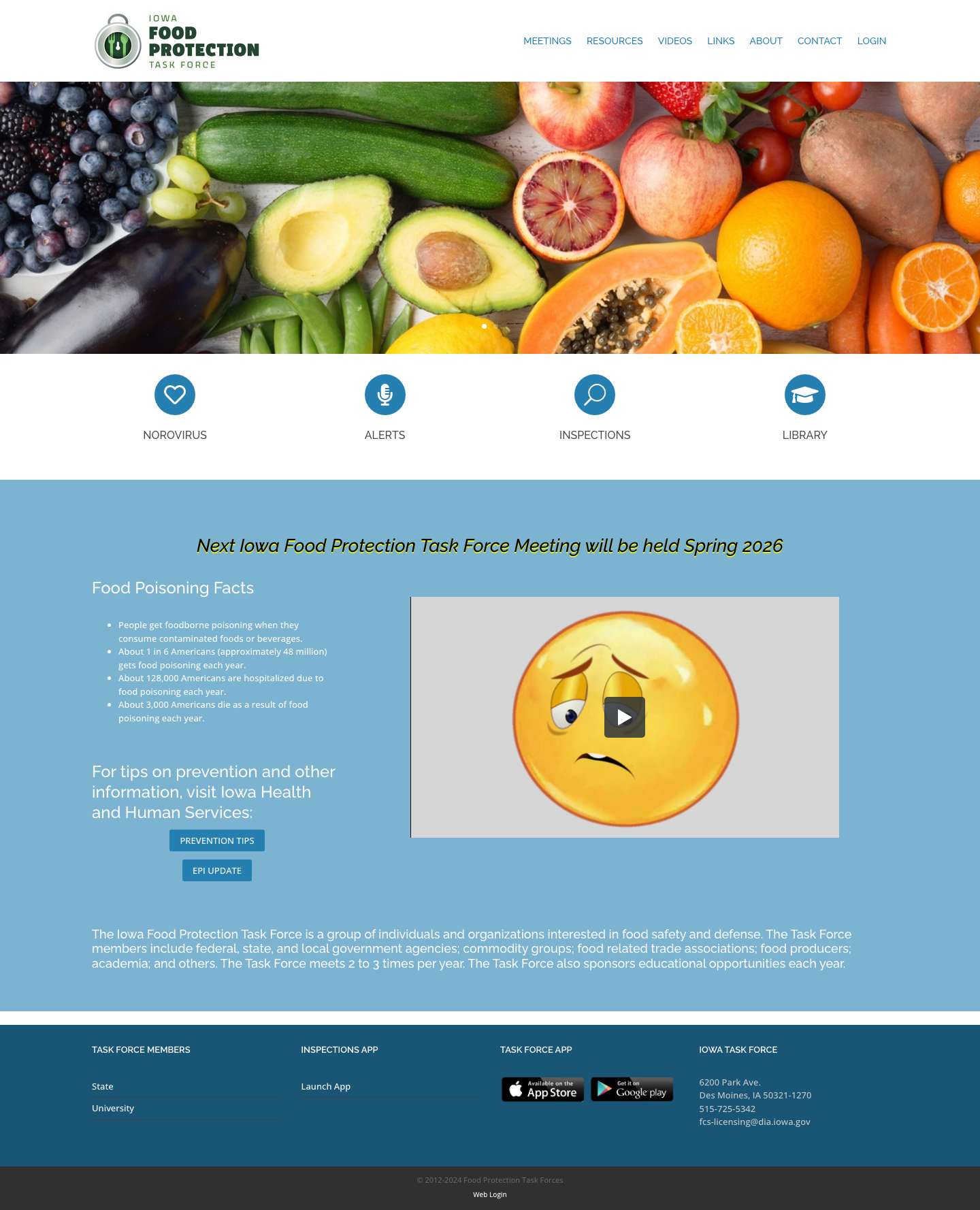 Home - Iowa Food Protection Task Force - Full Screenshot