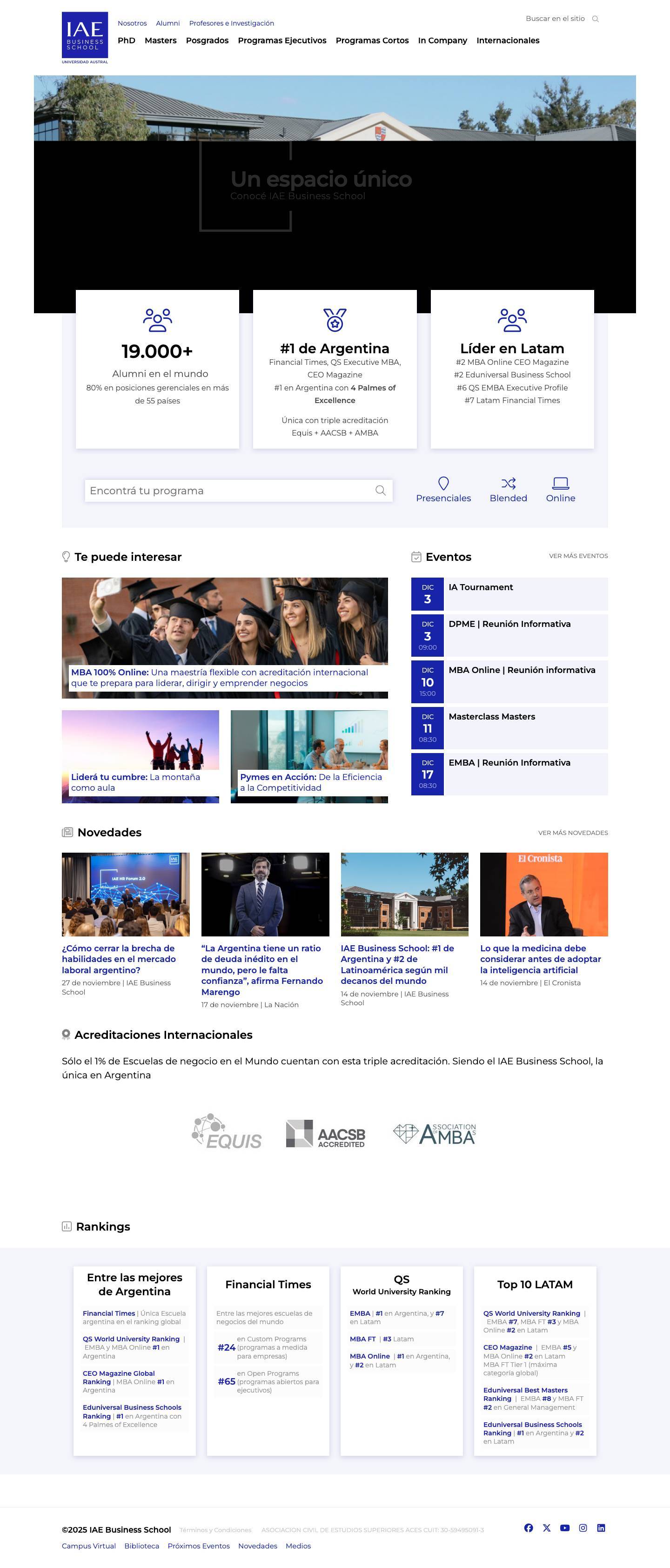 IAE Business School - - Full Screenshot