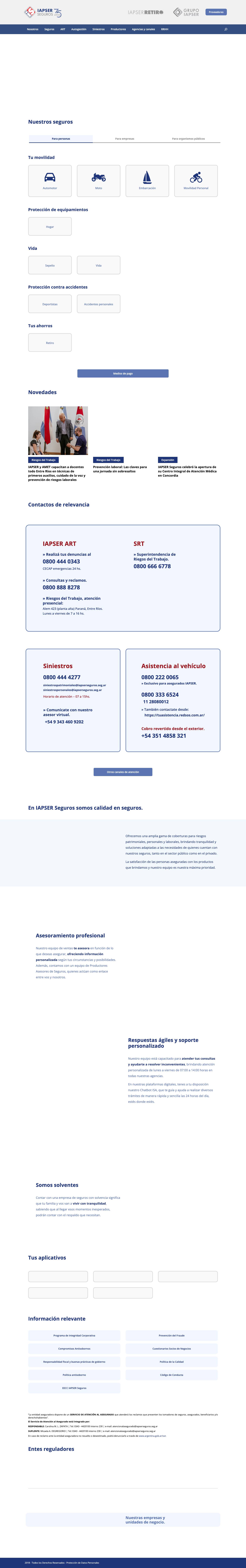 Bienvenido a IAPSER Seguros - Full Screenshot