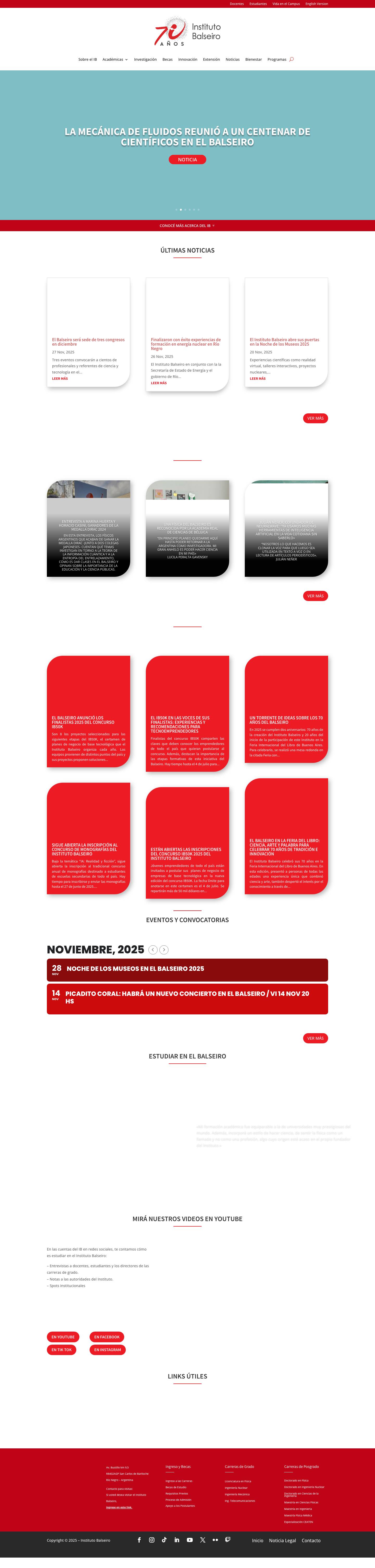 Instituto Balseiro | - Full Screenshot