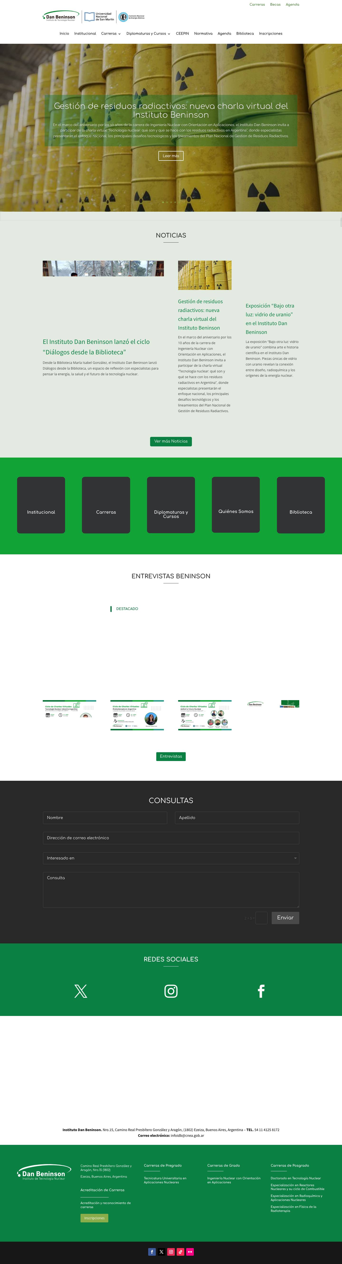 Inicio - Instituto Dan Beninson - UNSAM - CNEA - Full Screenshot