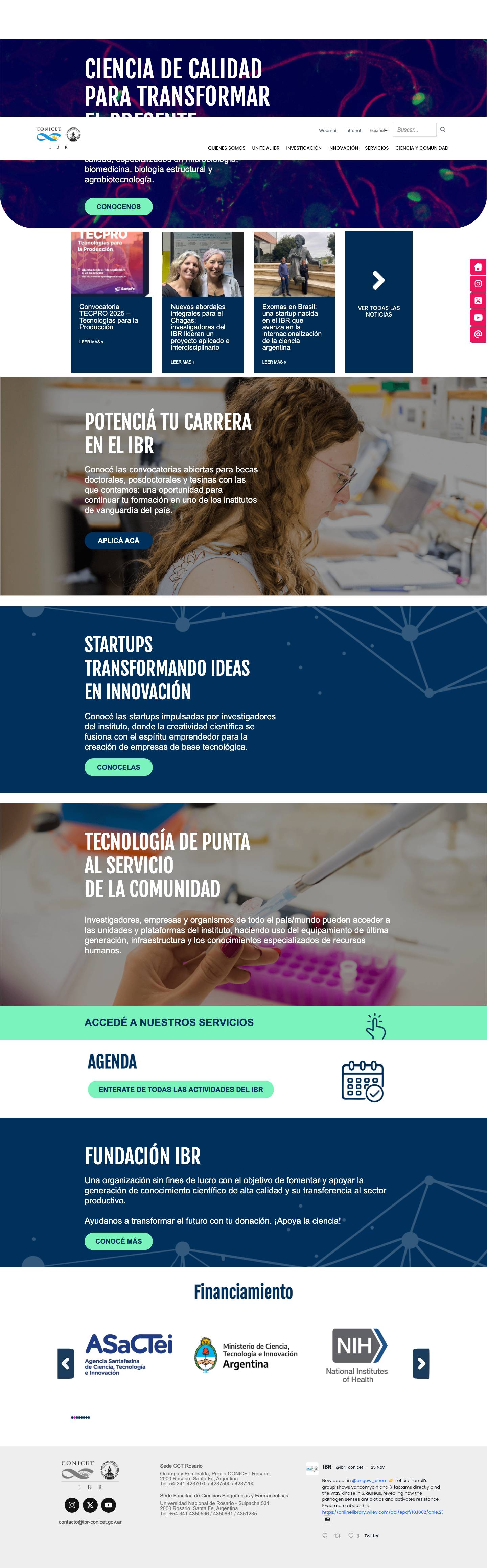 IBR – Instituto de Biología Molecular y Celular de Rosario - Full Screenshot