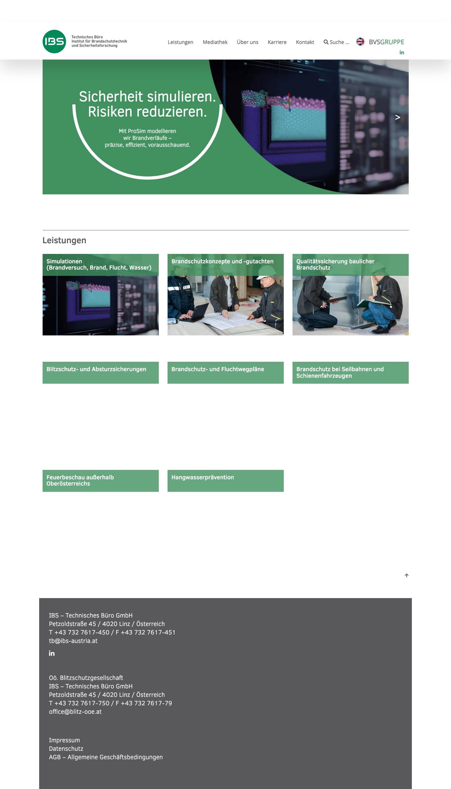 Wir planen Ihren Brandschutz nach Maß | IBS – Technisches Büro - Full Screenshot