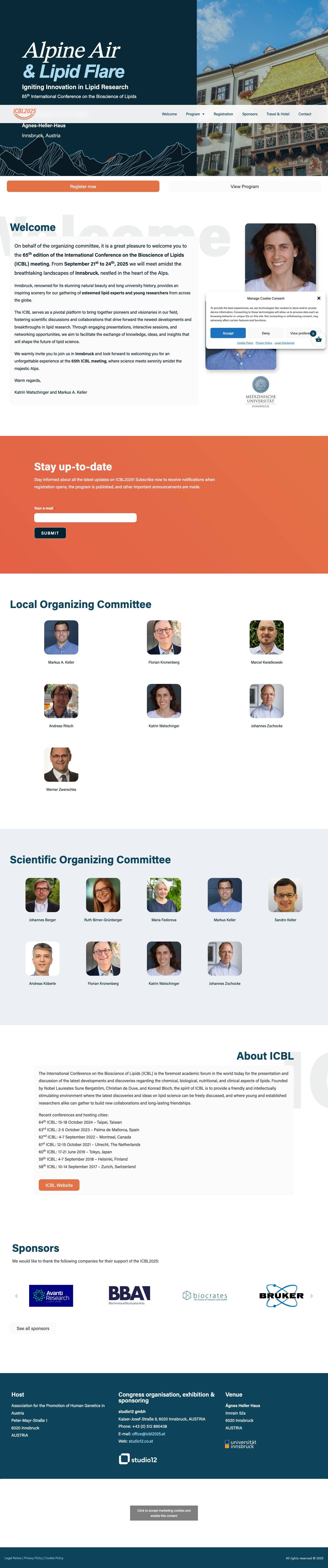 ICBL2025 – 65th International Conference on the Bioscience of Lipids - Full Screenshot