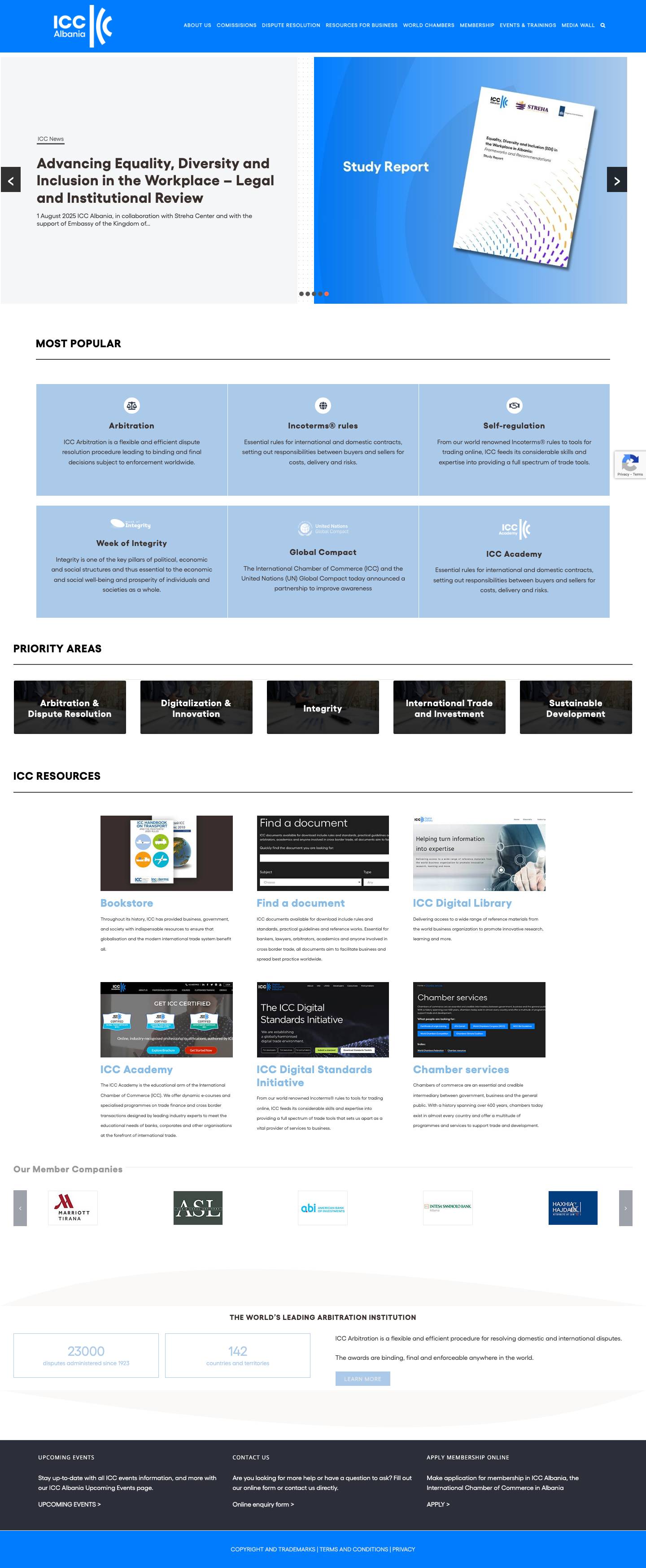 Home - ICC Albania - Full Screenshot