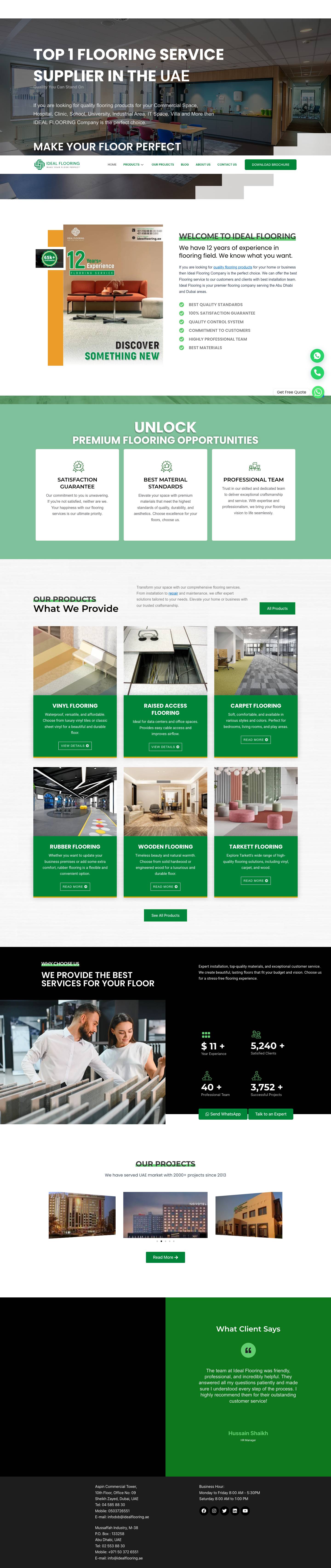 IDEAL FLOORING - No.1 Flooring Supplier in Abu Dhabi & Dubai - Full Screenshot