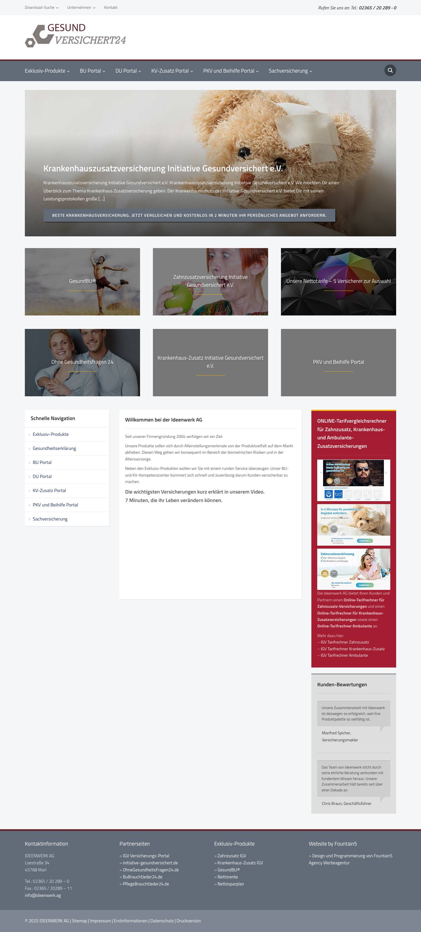 Home - Gesundversichert24 Versicherungsmakler - Full Screenshot