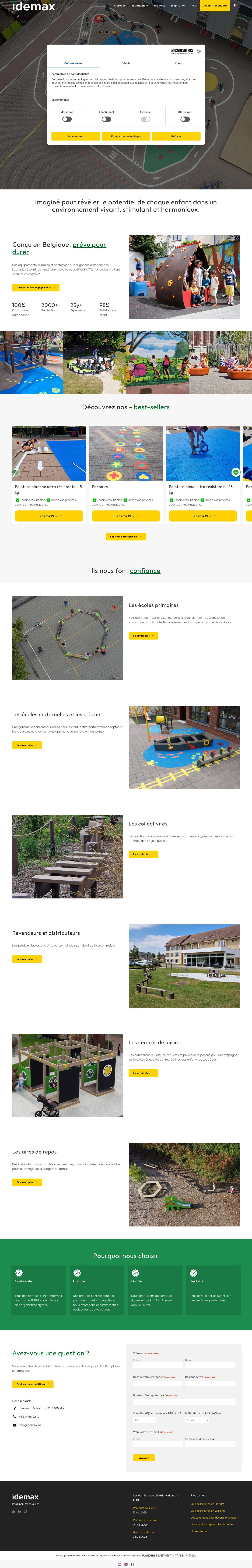 Bienvenue chez Idemax - Espaces de jeux sûrs B2B - Full Screenshot