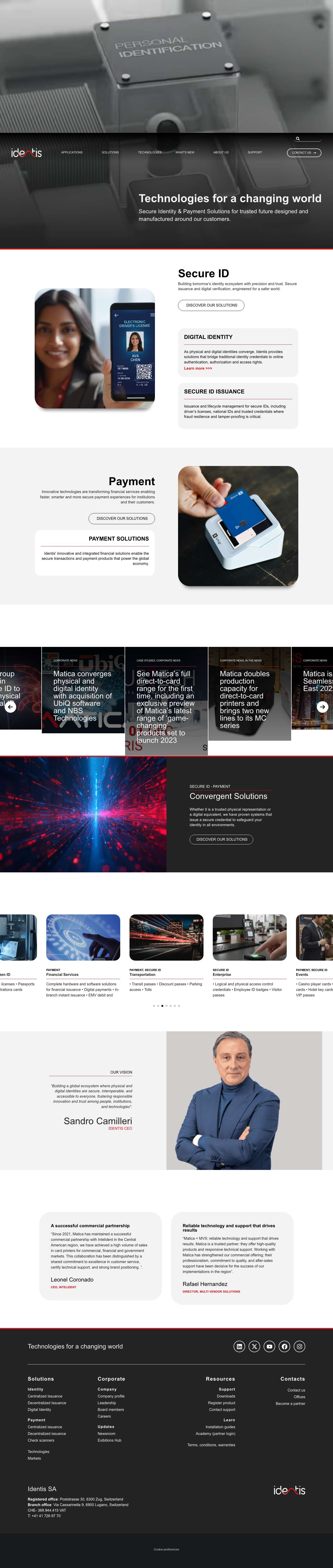 Identis | Digital ID Card Personalization & Card Software Solutions - Full Screenshot