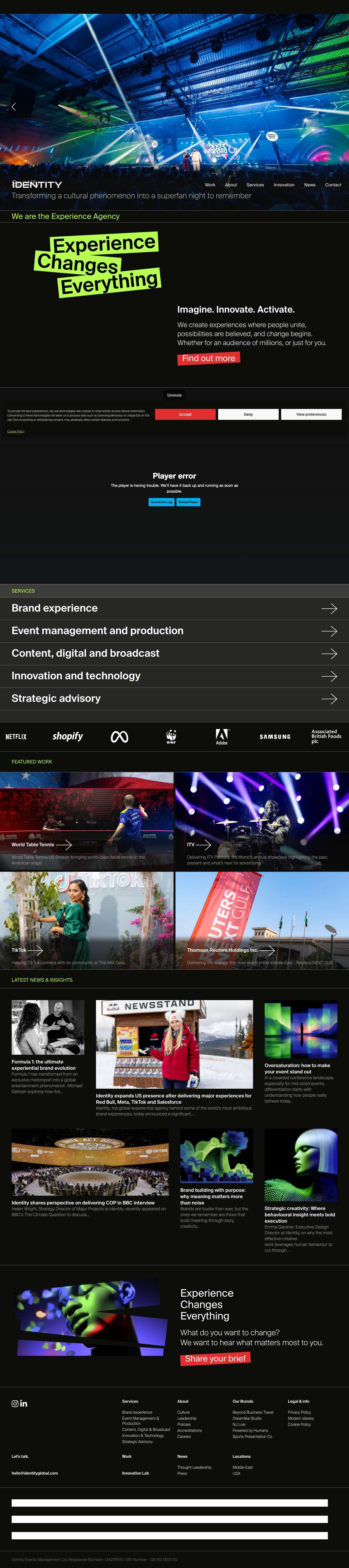 Experiential Agency London | Identity Global - Full Screenshot