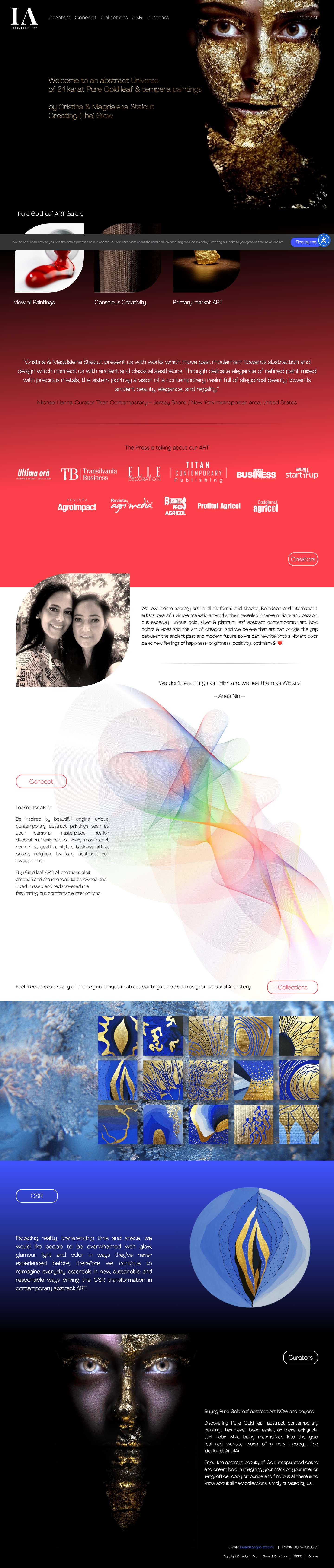 Buy Gold leaf art | Contemporary abstract paintings for sale - Full Screenshot