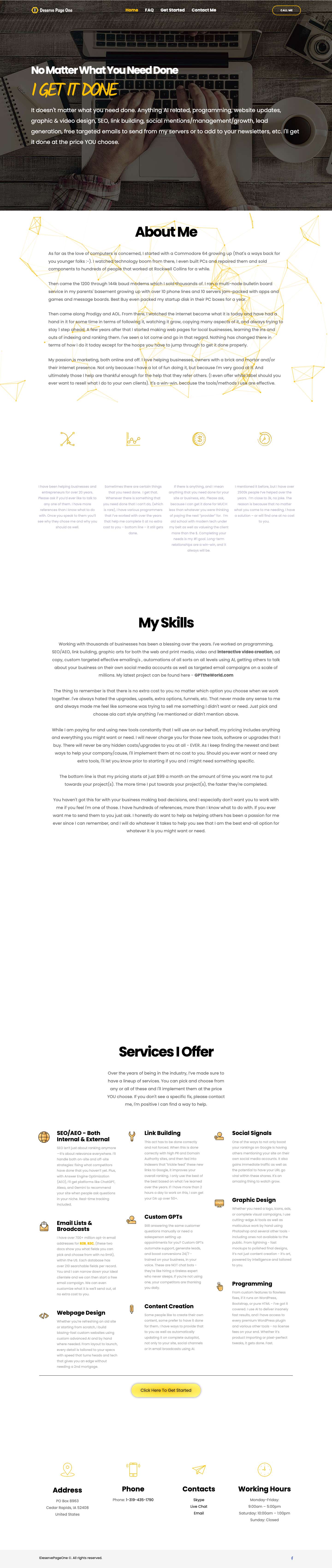 Home - All In One Marketing & Content Creation - Full Screenshot