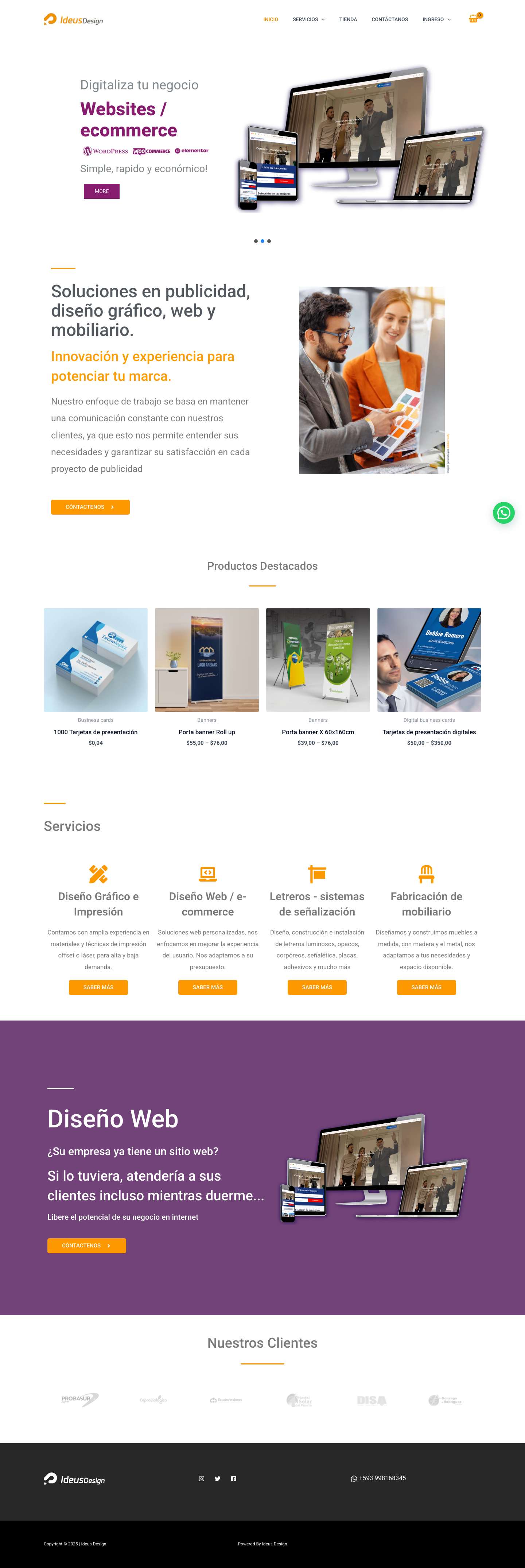 Publicidad, Diseño Gráfico, Web y MobiliarioWhatsApp - Full Screenshot