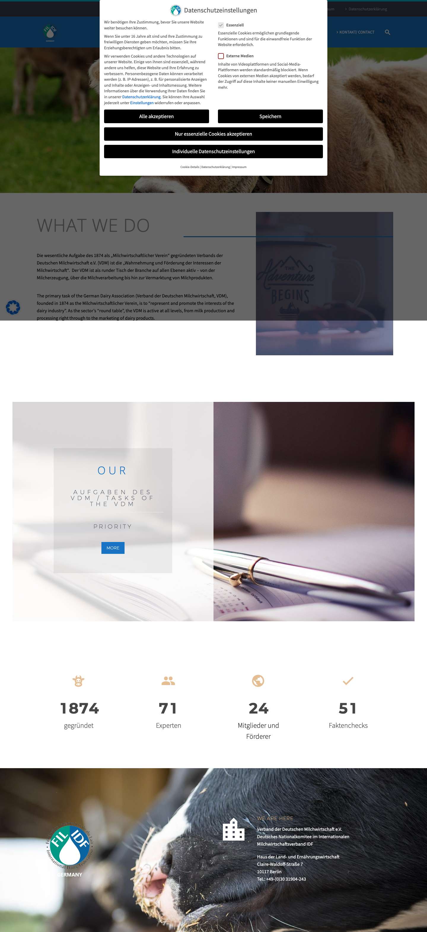 IDF Germany - Verband der Deutschen Milchwirtschaft e.V. (VDM) - Full Screenshot