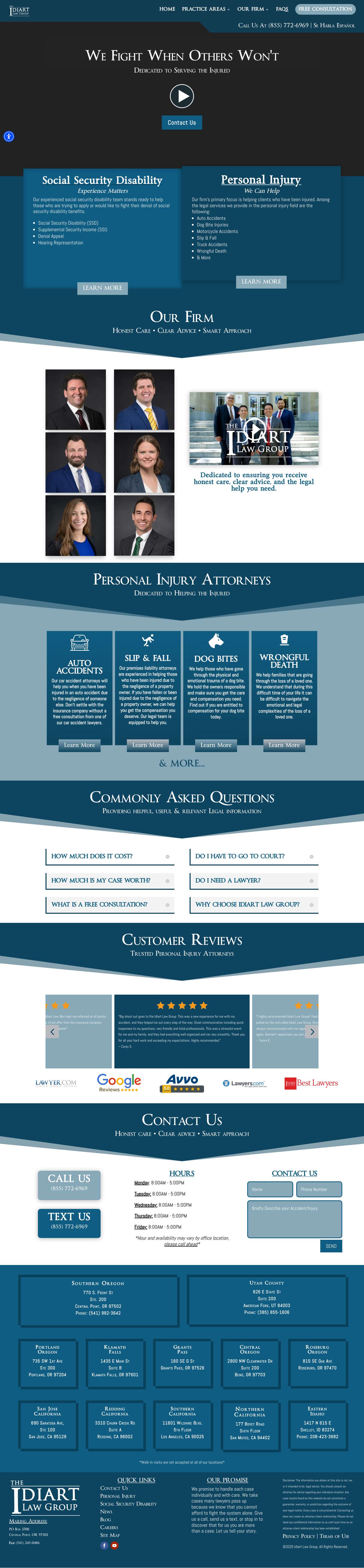 Idiart Law Group | Personal Injury Lawyers | Free Consultation - Full Screenshot