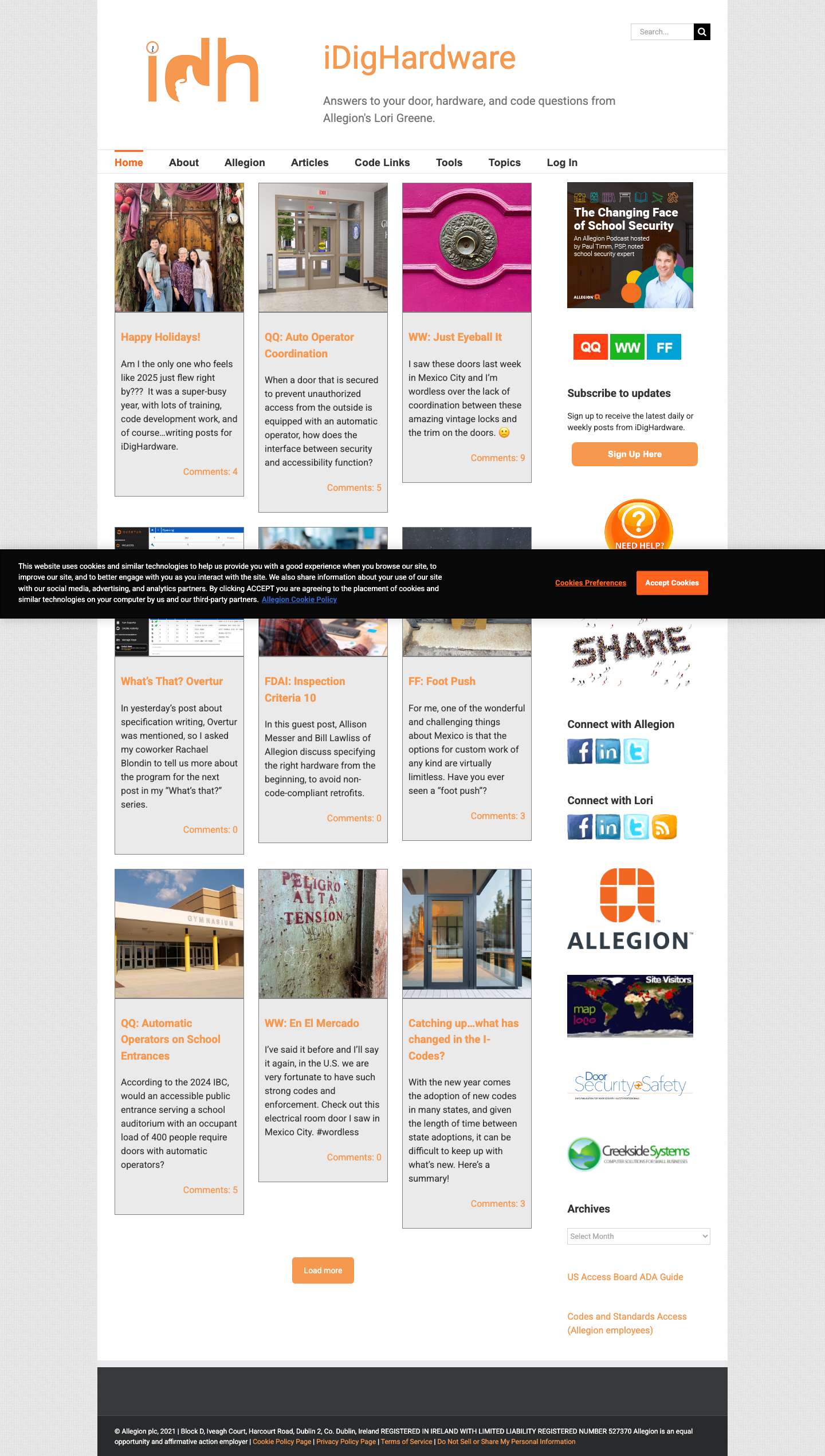 I Dig Hardware – Answers to your door, hardware, and code questions from Allegion's Lori Greene. - Full Screenshot