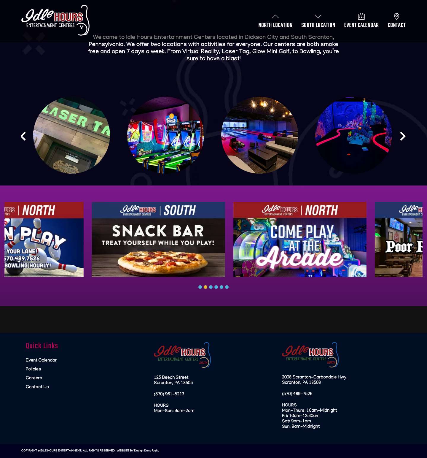 Bowling, Laser Tag, & More in Scranton, PA | Idle Hours Entertainment - Full Screenshot