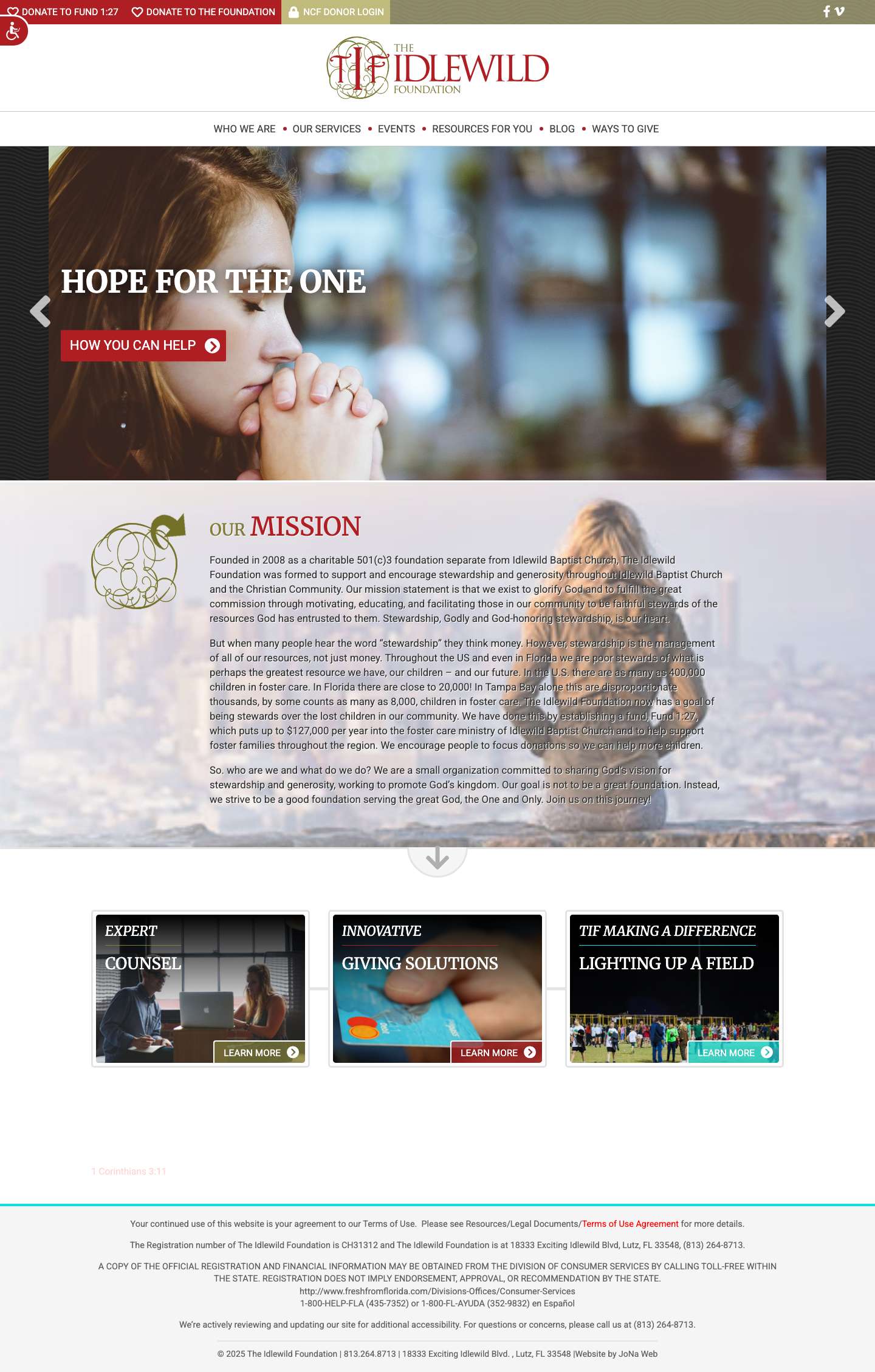 Home Page - The Idlewild Foundation - Full Screenshot