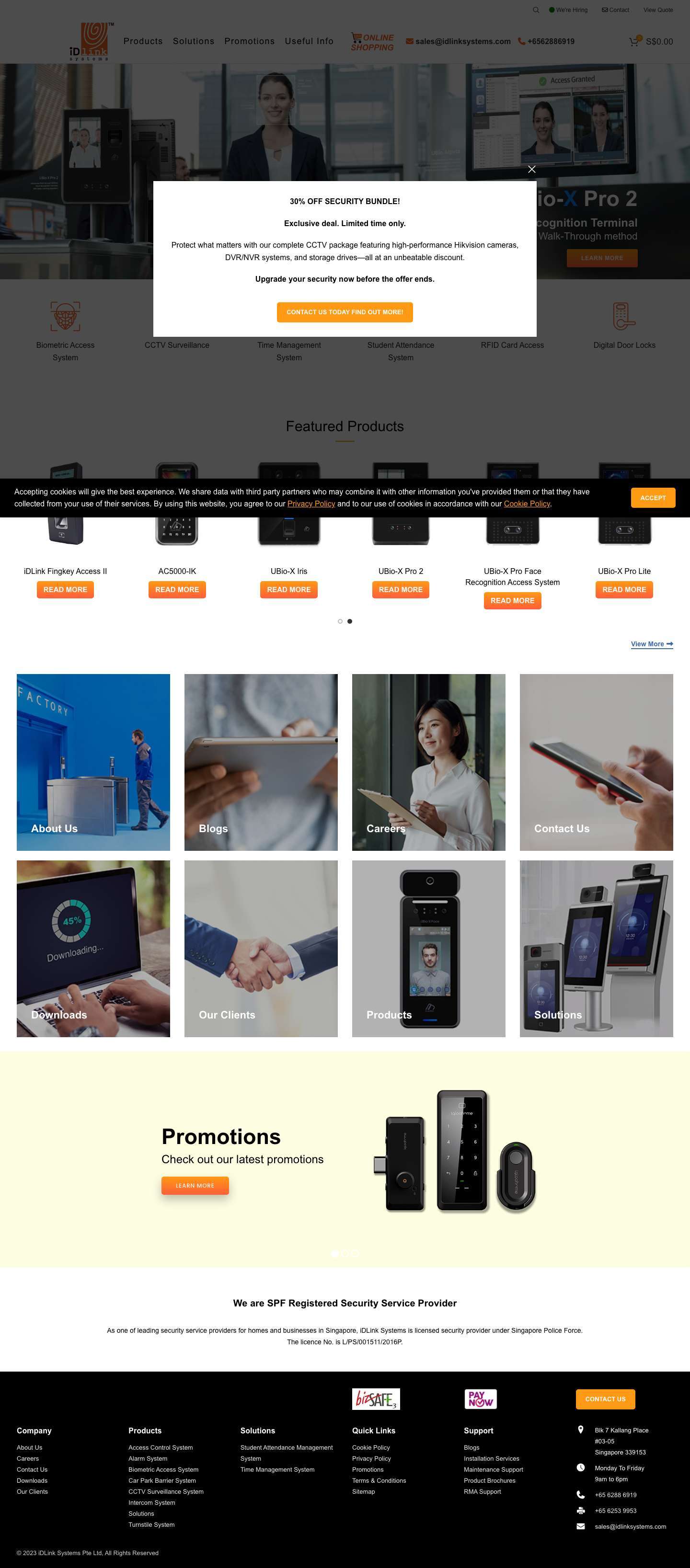 iDLink Systems: Advanced Biometric & Security Solutions - Full Screenshot