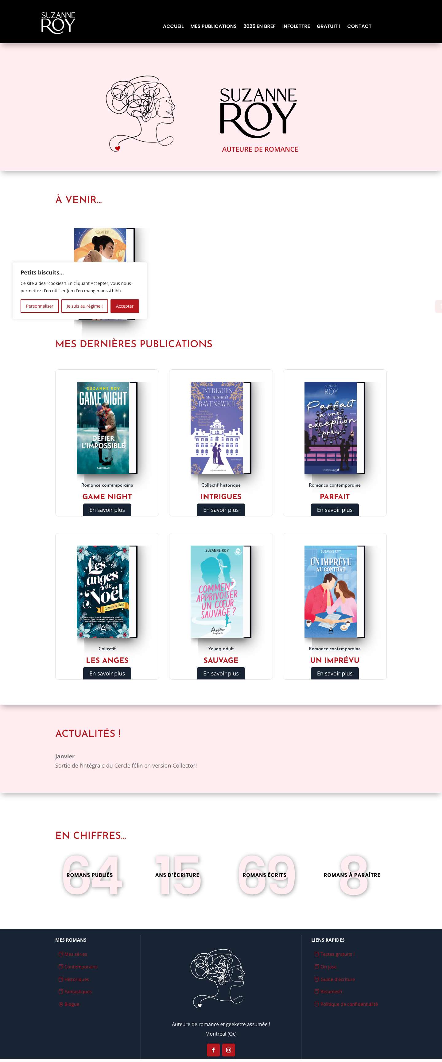 Suzanne Roy | Auteure de romance - Full Screenshot