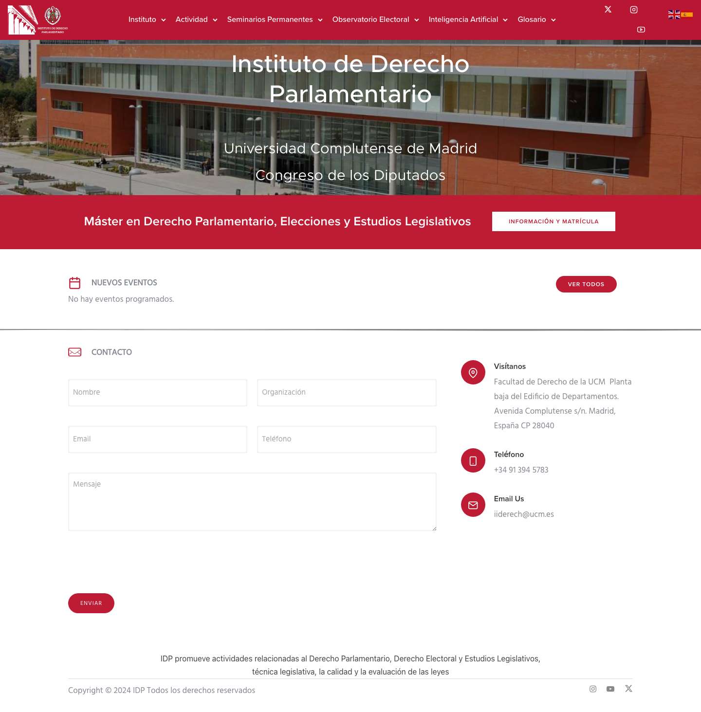idpucm – Instituto de Derecho Parlamentario - Full Screenshot