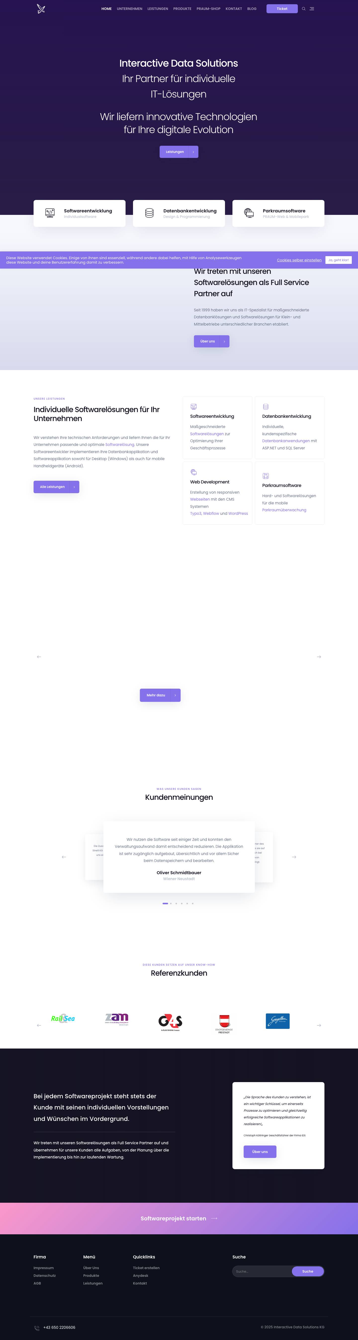 Softwareentwicklung und Datenbankentwicklung - IT Lösungen - Full Screenshot