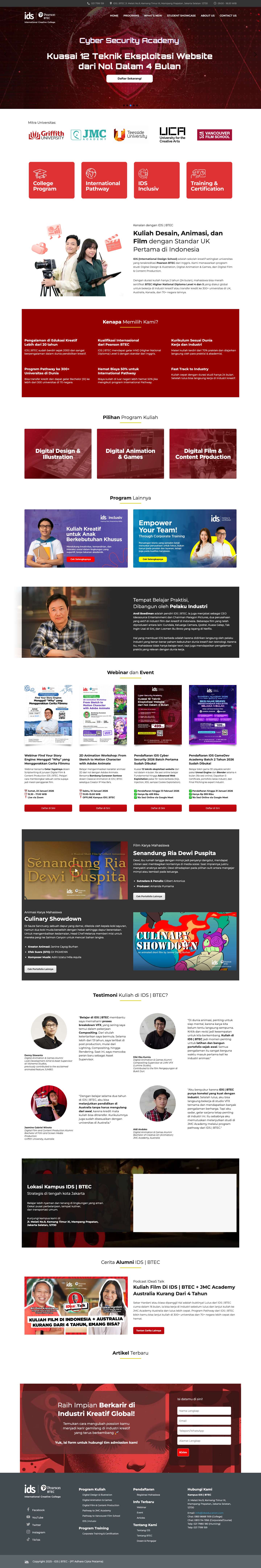 IDS | BTEC - Kampus Desain, Animasi, Film Berstandar UK - Full Screenshot