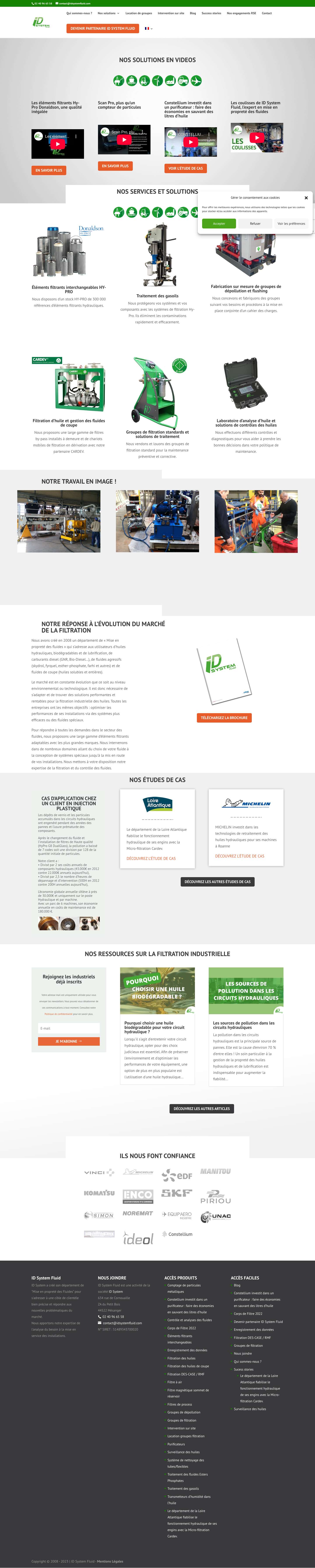 ID System Fluid - Spécialiste de la filtration et de la dépollution des fluides - Full Screenshot