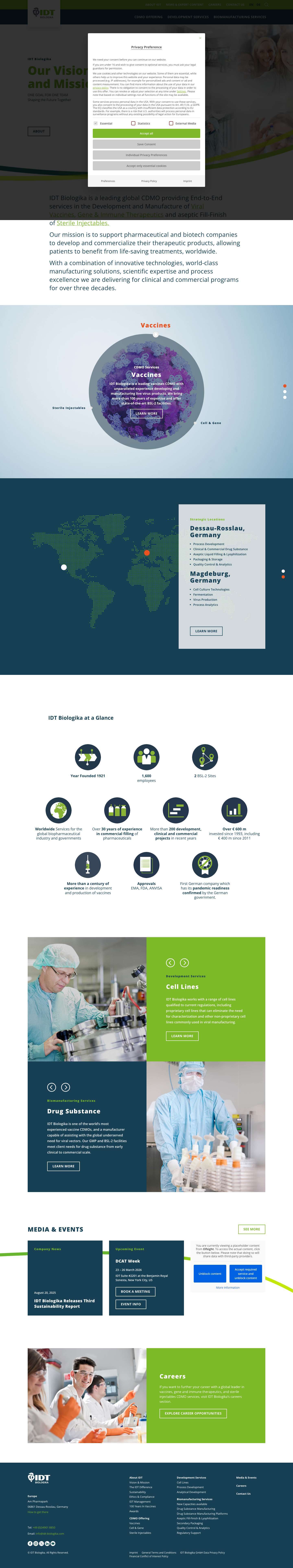 Home - IDT Biologika - Full Screenshot