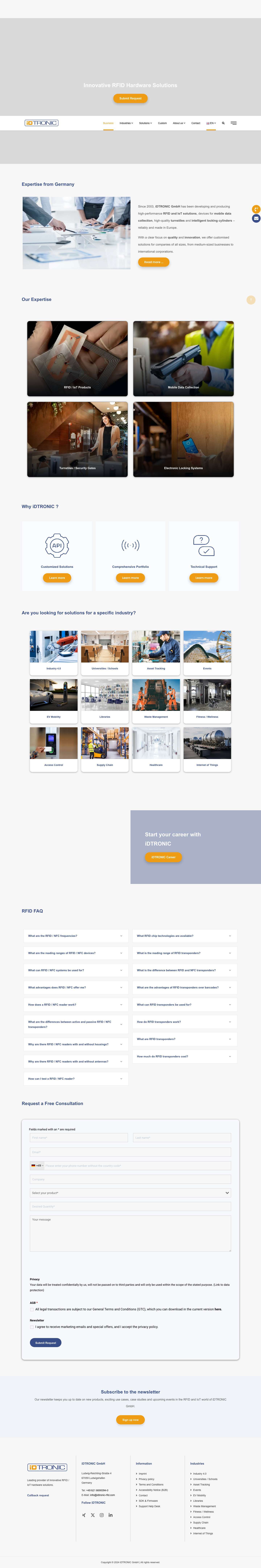 iDTRONIC: RFID & IoT Solutions for Industry and Logistics - Full Screenshot