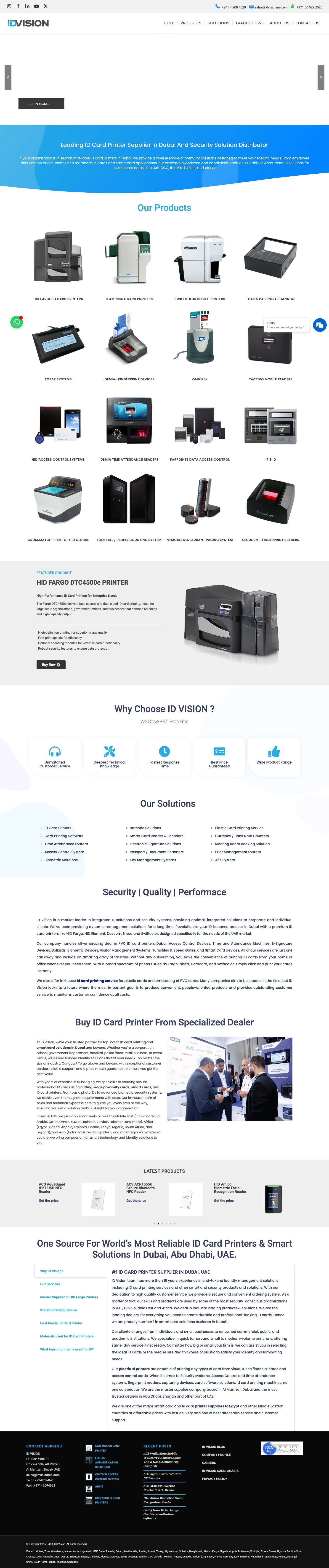 ID Card Printer Dubai, Plastic Card Printer Suppliers in UAEScroll to top - Full Screenshot