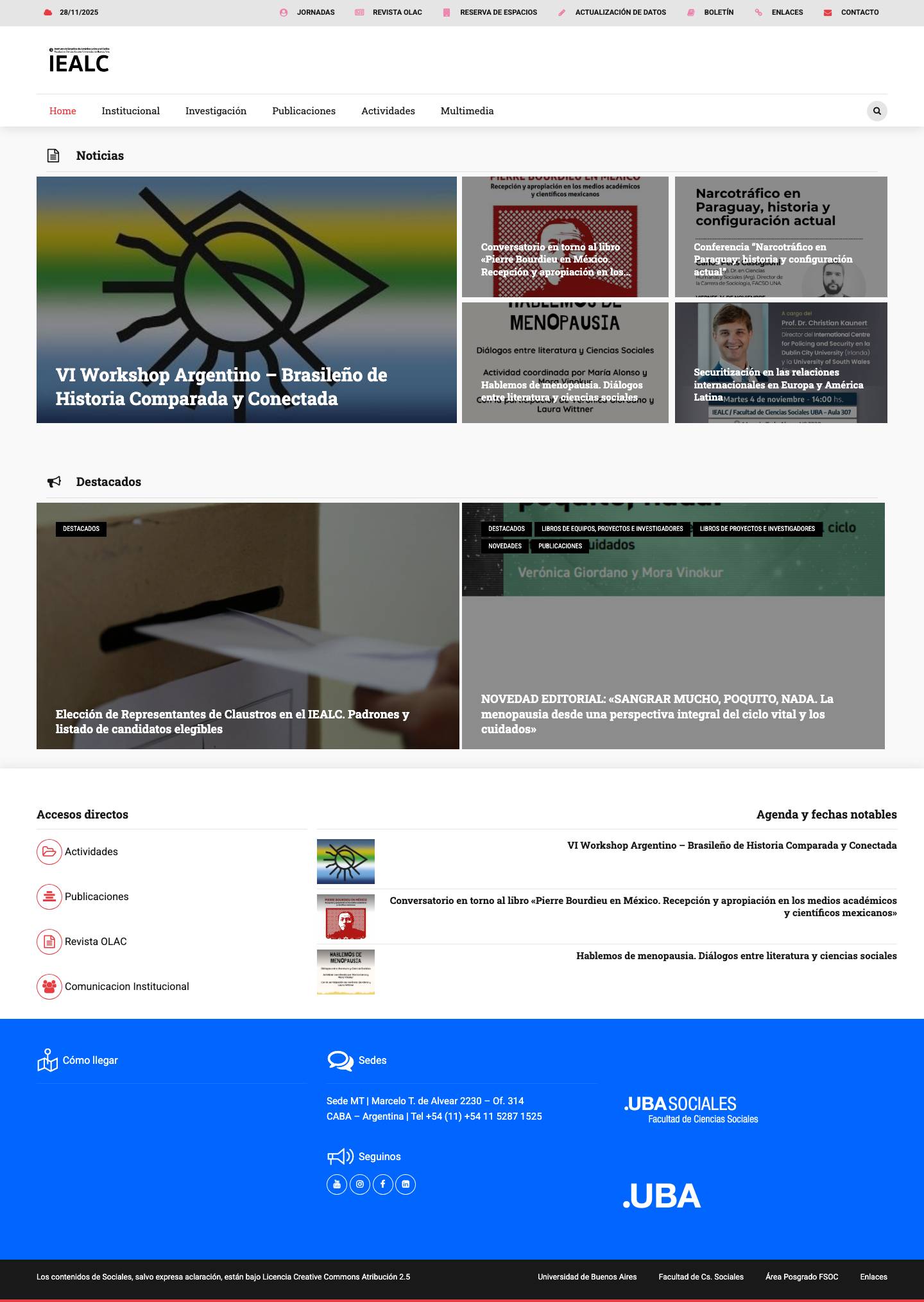 IEALC – Instituto de Estudios de América Latina y el Caribe - Full Screenshot