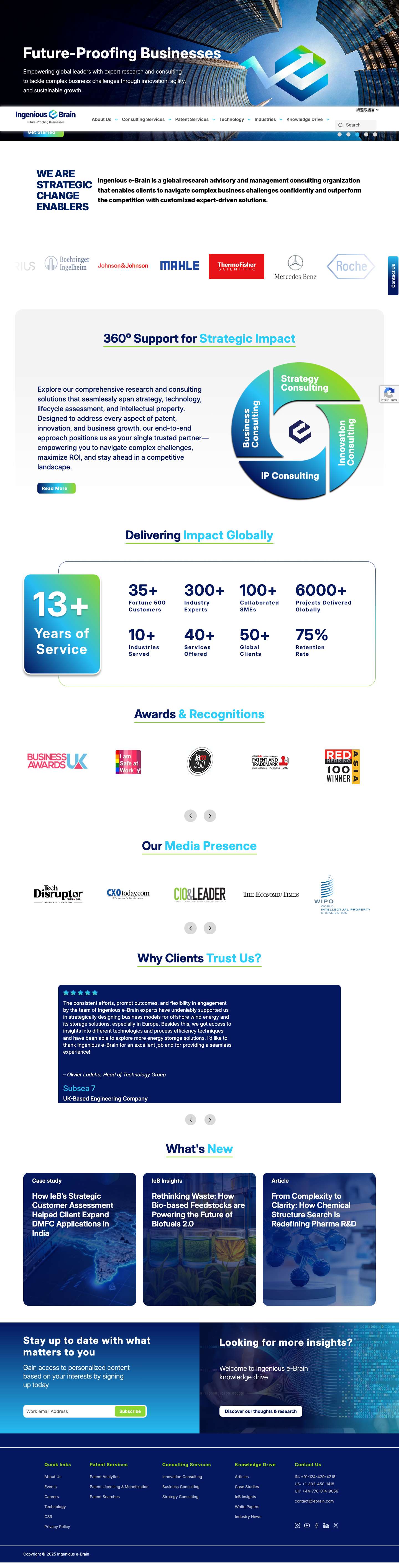 Ingenious e-Brain | Leading Research and Consulting FirmIngenious e-Brain | Leading Research and Consulting Firm - Full Screenshot