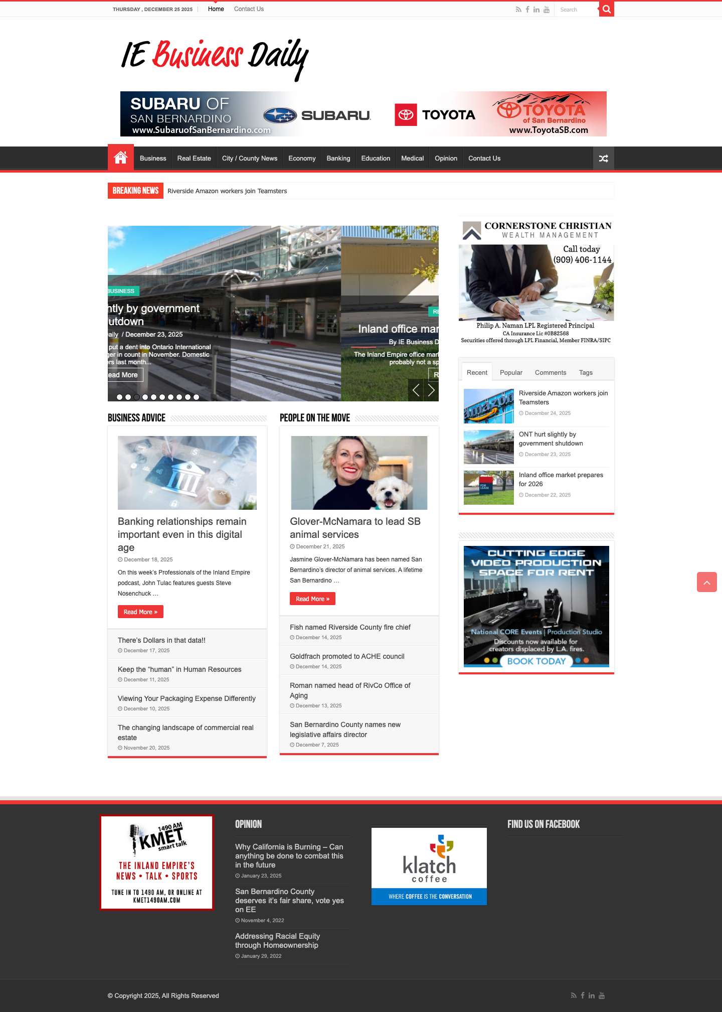 Inland Empire Business News - IE Business Daily - Full Screenshot