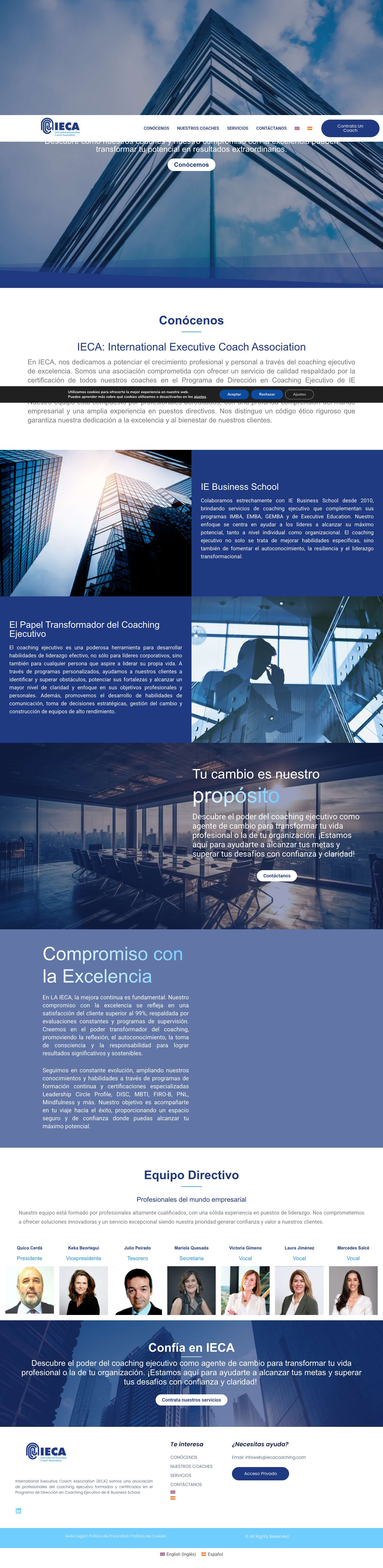 Conocenos - IECA: International Executive Coach Association - Full Screenshot